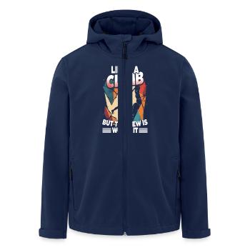 Indoor Climbing Life's A Climb - Men’s Recycled Softshell Jacket by Stanley/Stella - navy - Front - AI Model Male 185 light (185cm)