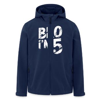 Frère, j’ai 5 ans – Design d’anniversaire cool - Veste softshell homme en polyester recyclé Stanley/Stella - marine - Devant - AI Model Male 185 light (185cm)