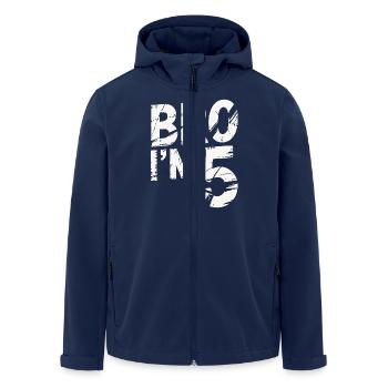 Frère, j’ai 5 ans – Design d’anniversaire cool - Veste softshell homme en polyester recyclé Stanley/Stella - marine - Devant - AI Model Male 185 light (185cm)