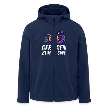 Läufer GEBOREN ZUM RACING Laufen Lustiges - Recycelte Männer Softshell-Jacke von Stanley/Stella - Navy - Vorne - AI Model Male 185 light (185cm)