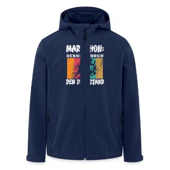 Rentner MARATHON RENNEN DURCH DEN RUHESTAND Lustig - Recycelte Männer Softshell-Jacke von Stanley/Stella - Navy - Vorne - AI Model Male 185 light (185cm)