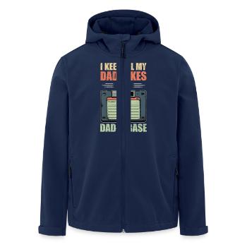 Funny dad jokes in dad-a-base vintage Father's Day - Veste softshell homme en polyester recyclé Stanley/Stella - marine - Devant - AI Model Male 185 light (185cm)