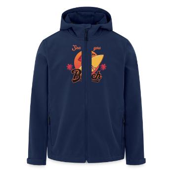 Sea You at the Beach Retro - Men’s Recycled Softshell Jacket by Stanley/Stella - navy - Front - AI Model Male 185 light (185cm)