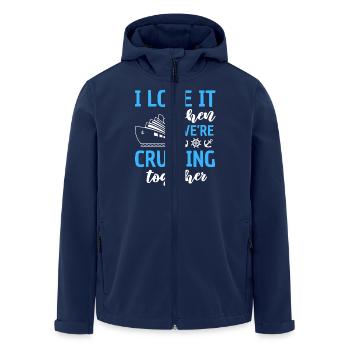 Funny Cruise Saying Design - Men’s Recycled Softshell Jacket by Stanley/Stella - navy - Front - AI Model Male 185 light (185cm)
