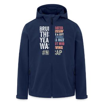 Bruh This Year Was Goated No Cap, Last Day School - Men’s Recycled Softshell Jacket by Stanley/Stella - navy - Front - AI Model Male 185 light (185cm)