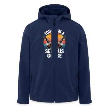 Aujourd’hui, je suis une oie sérieuse - Veste softshell homme en polyester recyclé Stanley/Stella - marine - Devant - AI Model Male 185 light (185cm)