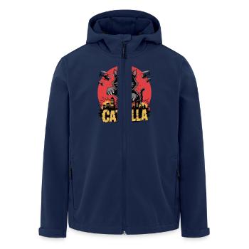 Catzilla – The kitty becomes power - Men’s Recycled Softshell Jacket by Stanley/Stella - navy - Front - AI Model Male 185 light (185cm)