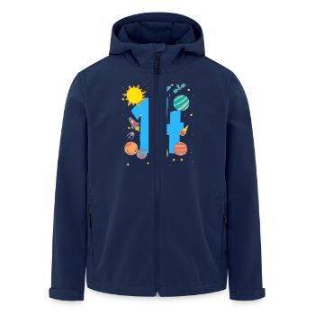 Galactic Birthday Experience with Number 14 - Men’s Recycled Softshell Jacket by Stanley/Stella - navy - Front - AI Model Male 185 light (185cm)