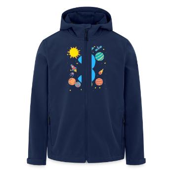 Weltraum Abenteuer Für Geburtstagskind - Recycelte Männer Softshell-Jacke von Stanley/Stella - Navy - Vorne - AI Model Male 185 light (185cm)