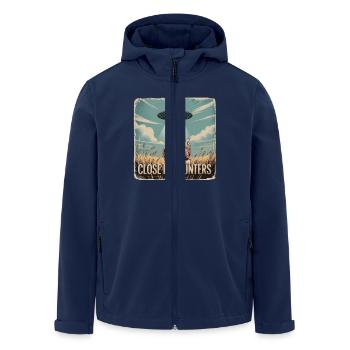 Nahe Begegnung Huhn UFO Feld - Recycelte Männer Softshell-Jacke von Stanley/Stella - Navy - Vorne - AI Model Male 185 light (185cm)