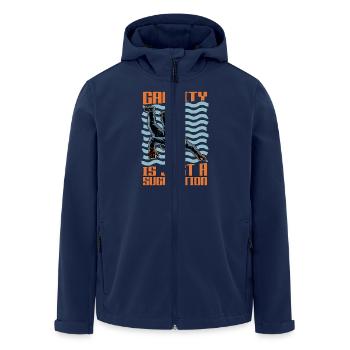 Skydiving Gravity Is Just A Suggestion Parachuting - Men’s Recycled Softshell Jacket by Stanley/Stella - navy - Front - AI Model Male 185 light (185cm)