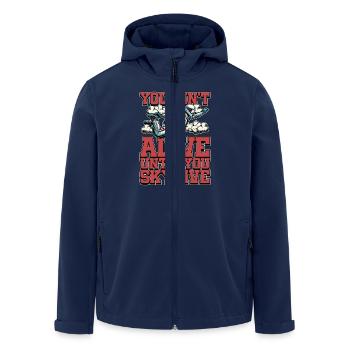 Skydiving You Ain't Alive Until You Base Jumping - Recycelte Männer Softshell-Jacke von Stanley/Stella - Navy - Vorne - AI Model Male 185 light (185cm)