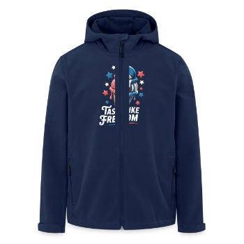 USA Eiscreme für den 4. Juli - Recycelte Männer Softshell-Jacke von Stanley/Stella - Navy - Vorne - AI Model Male 185 light (185cm)