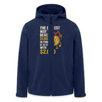 Lustiger Börsenhändler Weg Zu 1000 - Recycelte Männer Softshell-Jacke von Stanley/Stella - Navy - Vorne - AI Model Male 185 light (185cm)