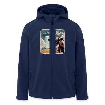 Alien encounter with cow and UFO - Men’s Recycled Softshell Jacket by Stanley/Stella - navy - Front - AI Model Male 185 light (185cm)