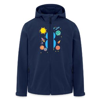 Weltraum Abenteuer Acht - Recycelte Männer Softshell-Jacke von Stanley/Stella - Navy - Vorne - AI Model Male 185 light (185cm)