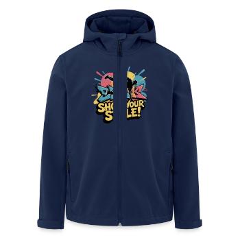 BREAKDANCER - Recycelte Männer Softshell-Jacke von Stanley/Stella - Navy - Vorne - AI Model Male 185 light (185cm)