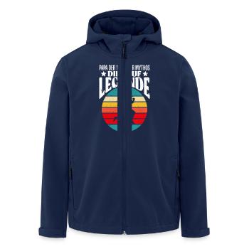 Väter PAPA DER MANN DER MYTHOS DIE LAUF LEGENDE - Recycelte Männer Softshell-Jacke von Stanley/Stella - Navy - Vorne - AI Model Male 185 light (185cm)