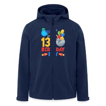 13 Birthday Boy Astronaut Space - Men’s Recycled Softshell Jacket by Stanley/Stella - navy - Front - AI Model Male 185 light (185cm)