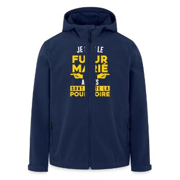 Future Marié EVG Alcool Enterrement Vie de Garçon - Veste softshell homme en polyester recyclé Stanley/Stella - marine - Devant - AI Model Male 185 light (185cm)