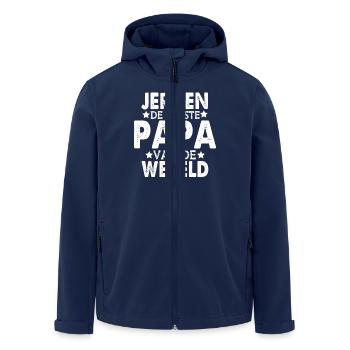 Meilleur Papa Père Jeroen Cadeau Fête des Pères - Veste softshell homme en polyester recyclé Stanley/Stella - marine - Devant - AI Model Male 185 light (185cm)