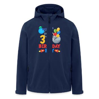 Astronaut Adventure Birthday Boy Design - Men’s Recycled Softshell Jacket by Stanley/Stella - navy - Front - AI Model Male 185 light (185cm)