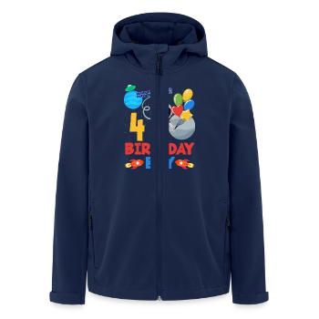 Space Adventure 4 Birthday Boy - Men’s Recycled Softshell Jacket by Stanley/Stella - navy - Front - AI Model Male 185 light (185cm)