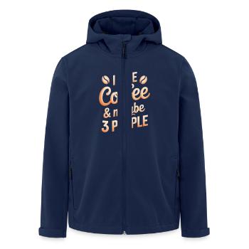 Funny Coffee Saying Sarcasm Coffee - Men’s Recycled Softshell Jacket by Stanley/Stella - navy - Front - AI Model Male 185 light (185cm)