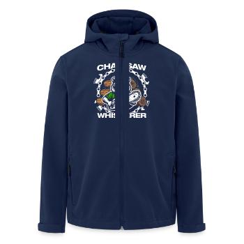 Chainsaw whisperer Holz Holzfäller Forstwirt - Recycelte Männer Softshell-Jacke von Stanley/Stella - Navy - Vorne - AI Model Male 185 light (185cm)