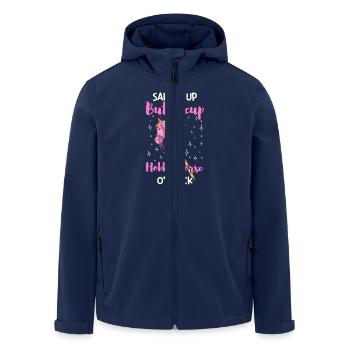 Saddle up Hobby Horse Hobby horsing - Men’s Recycled Softshell Jacket by Stanley/Stella - navy - Front - AI Model Male 185 light (185cm)