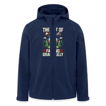 Skydiving The Art Of Falling Gracefully Skydive - Men’s Recycled Softshell Jacket by Stanley/Stella - navy - Front - AI Model Male 185 light (185cm)