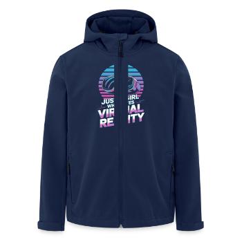 Just a girl who loves Virtual Reality - Men’s Recycled Softshell Jacket by Stanley/Stella - navy - Front - AI Model Male 185 light (185cm)