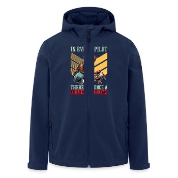 Flight Instructor In Every Pilot There Aviation - Men’s Recycled Softshell Jacket by Stanley/Stella - navy - Front - AI Model Male 185 light (185cm)