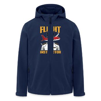 Flight Instructor Aviation Teacher Pilot School - Men’s Recycled Softshell Jacket by Stanley/Stella - navy - Front - AI Model Male 185 light (185cm)