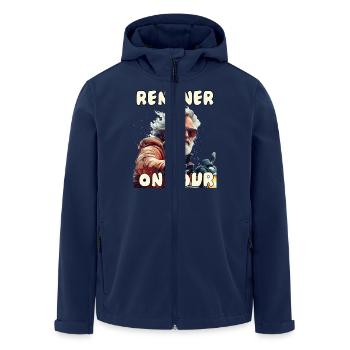 Pensioners on Tour - Men’s Recycled Softshell Jacket by Stanley/Stella - navy - Front - AI Model Male 185 light (185cm)