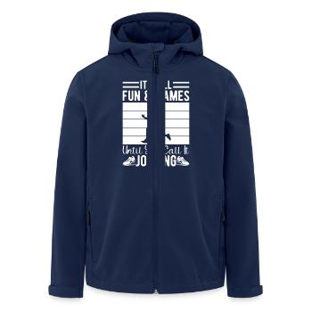 Cross Country Runner Design - XC Coach - Running - Recycelte Männer Softshell-Jacke von Stanley/Stella - Navy - Vorne - AI Model Male 185 light (185cm)