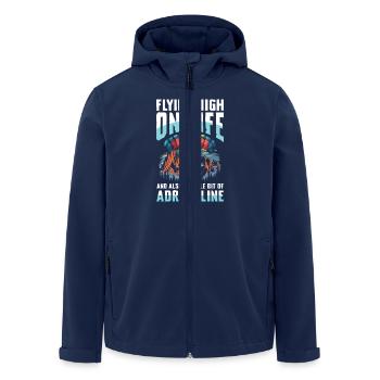 Fly high in life with a touch of adrenaline - Men’s Recycled Softshell Jacket by Stanley/Stella - navy - Front - AI Model Male 185 light (185cm)