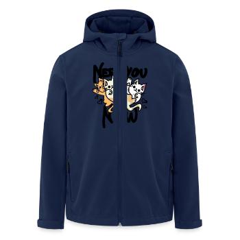 Dicton de chat avec des cœurs - Veste softshell homme en polyester recyclé Stanley/Stella - marine - Devant - AI Model Male 185 light (185cm)
