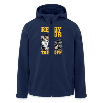 Flight Instructor Ready For Take Off Pilot School - Men’s Recycled Softshell Jacket by Stanley/Stella - navy - Front - AI Model Male 185 light (185cm)