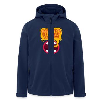 Commentator Sports Presenter - Men’s Recycled Softshell Jacket by Stanley/Stella - navy - Front - AI Model Male 185 light (185cm)