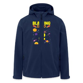 Raketenstart Ins Abenteuer Mit 2 - Recycelte Männer Softshell-Jacke von Stanley/Stella - Navy - Vorne - AI Model Male 185 light (185cm)
