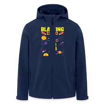Rocket launch into the third year of space adventure - Men’s Recycled Softshell Jacket by Stanley/Stella - navy - Front - AI Model Male 185 light (185cm)