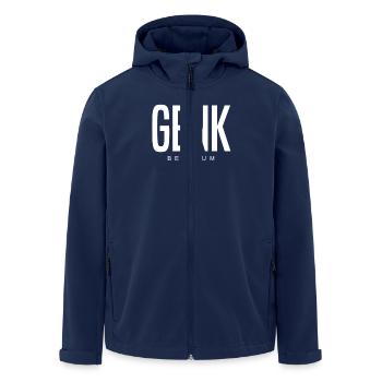 Genk, Belgium - Men’s Recycled Softshell Jacket by Stanley/Stella - navy - Front - AI Model Male 185 light (185cm)