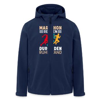 Opa MARATHON RENNEN DURCH DEN RUHESTAND Lustig - Recycelte Männer Softshell-Jacke von Stanley/Stella - Navy - Vorne - AI Model Male 185 light (185cm)