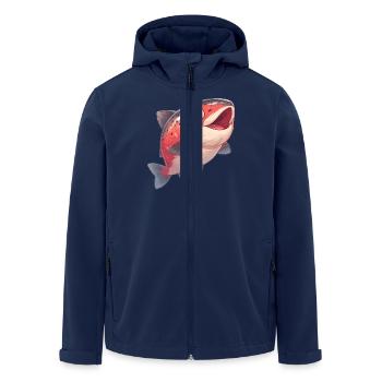 Lachse Lachs - Recycelte Männer Softshell-Jacke von Stanley/Stella - Navy - Vorne - AI Model Male 185 light (185cm)