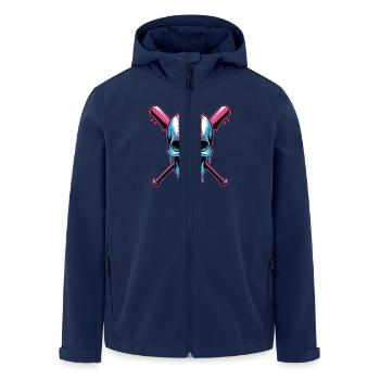 Baseball Totenkopf Baseballschläger - Recycelte Männer Softshell-Jacke von Stanley/Stella - Navy - Vorne - AI Model Male 185 light (185cm)