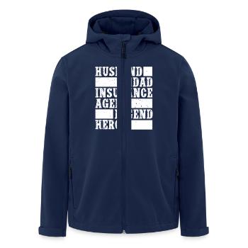 Agent d’assurance Costume Mari Papa Héros Medicare - Veste softshell homme en polyester recyclé Stanley/Stella - marine - Devant - AI Model Male 185 light (185cm)