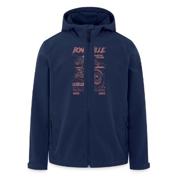 Bonneville Salzwüste Motorrad Vintage Biker - Recycelte Männer Softshell-Jacke von Stanley/Stella - Navy - Vorne - AI Model Male 185 light (185cm)
