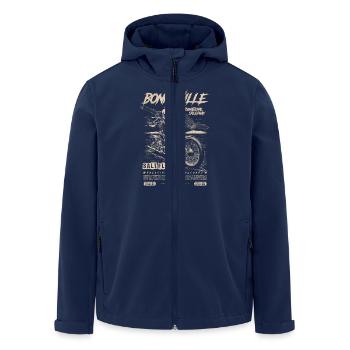 Bonneville Salzwüste Motorrad Vintage Biker - Recycelte Männer Softshell-Jacke von Stanley/Stella - Navy - Vorne - AI Model Male 185 light (185cm)