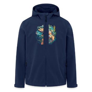 Lachse Lachs - Recycelte Männer Softshell-Jacke von Stanley/Stella - Navy - Vorne - AI Model Male 185 light (185cm)